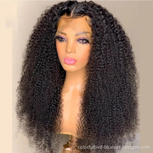 black women Indian Remy Hair Wig 13*4 frontal Wholesale Virgin Lace Closure afro Wig 13x4 lace frontal kinky curly wig